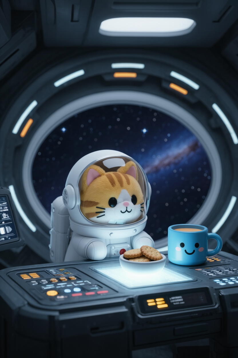 Kling Image 3.0: changing a character’s setting and outfit to a space scene